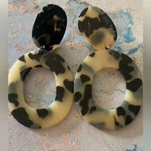 Long Cheetah Print Earrings